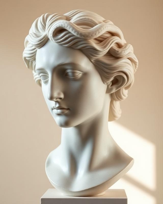 Elegant Medusa sculpture representing feminine power and transformation